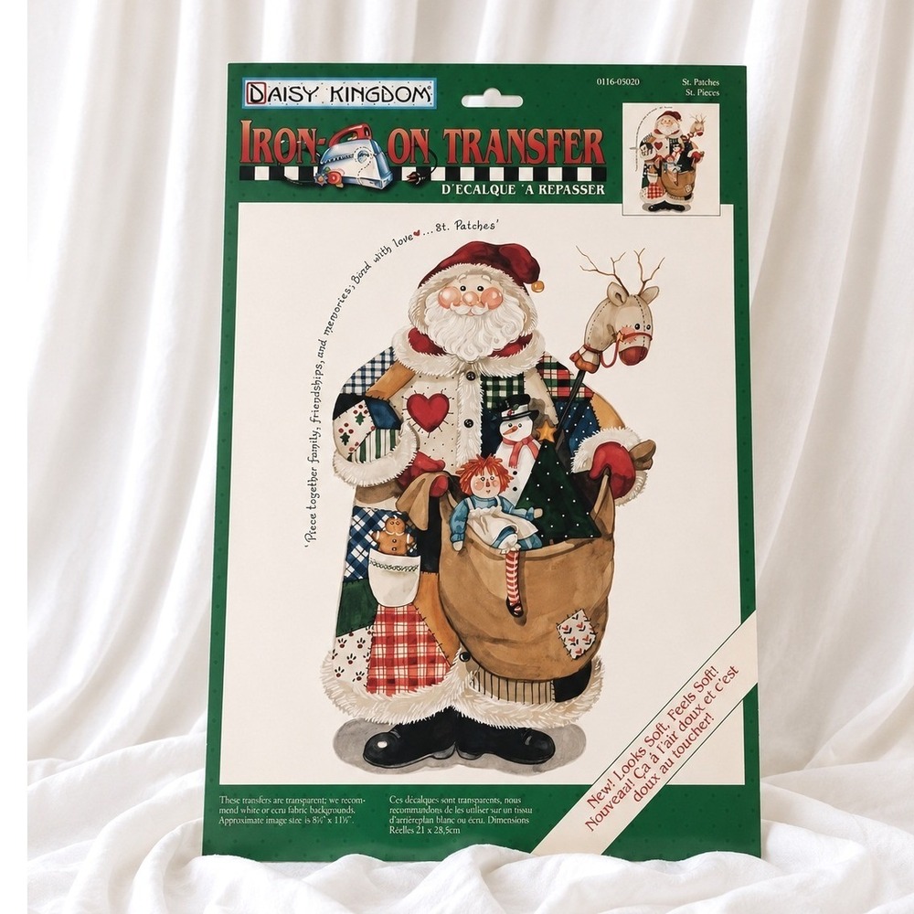 VTG Daisy Kingdom Santa Iron On Transfer Patchwork Quilt‎ Craft New